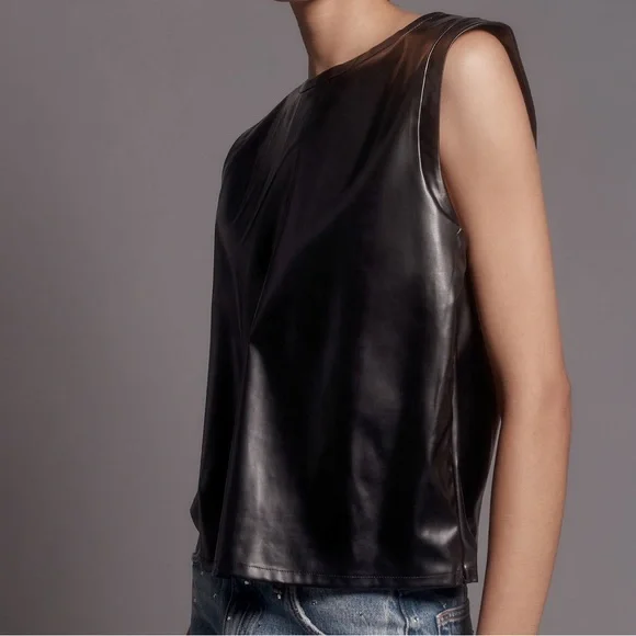 PORRIDGE Faux Leather Top via ANTHROPOLOGIE - Picture 1 of 6